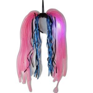 Light Up Party Headband Mesh Curls and Ribbon